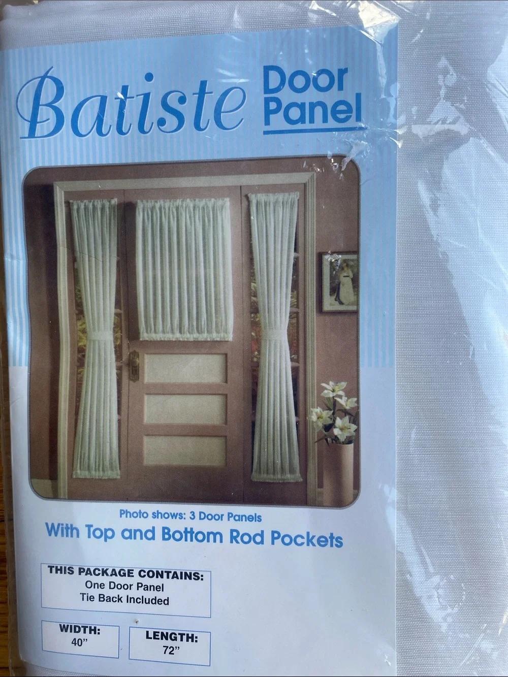 Batiste Door Panels Set of 2 40x72 Egg Sheer Rod Pocket Curtains NWT USA